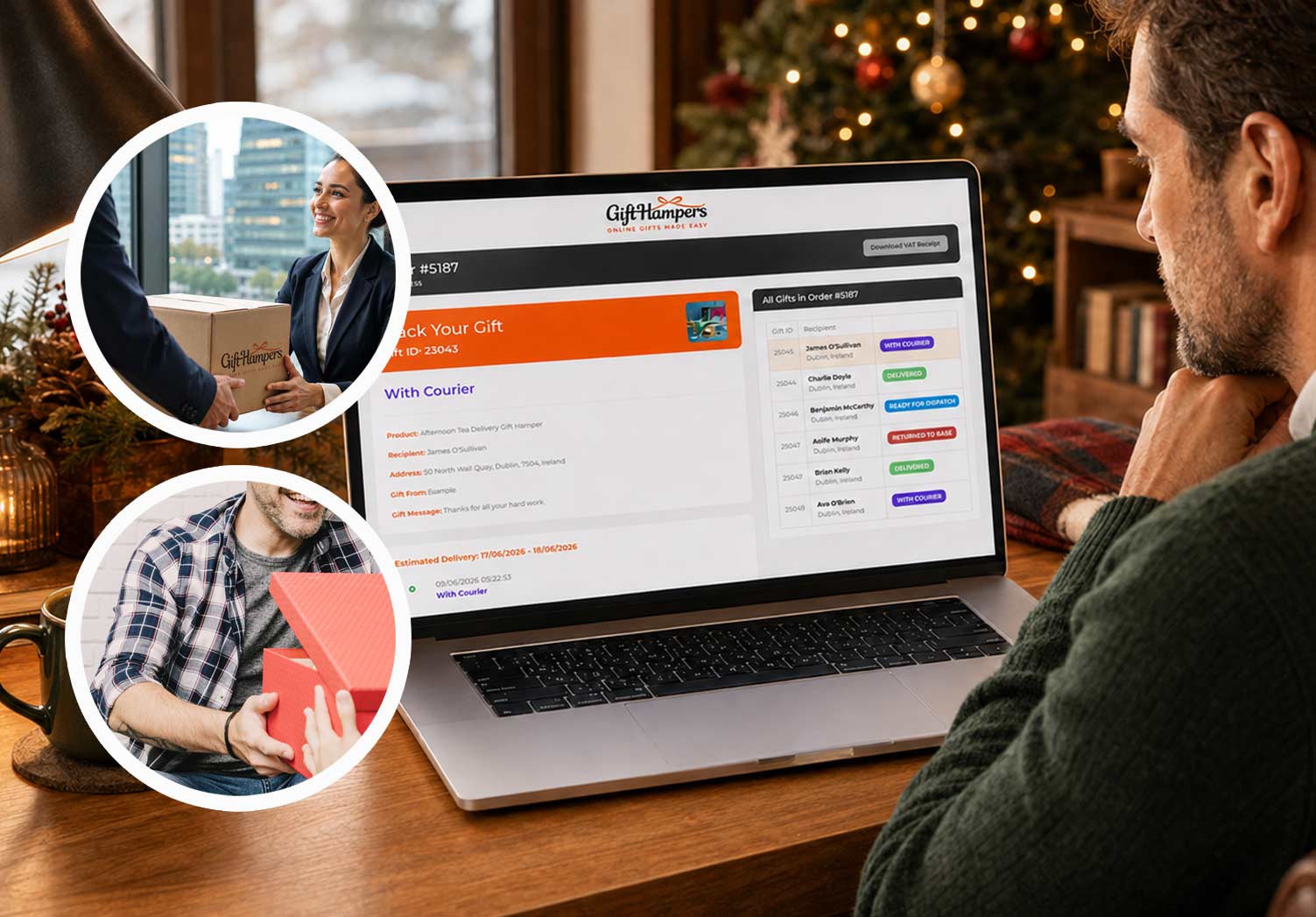 realtime tracking corporate gift hamper delivery in Belgium